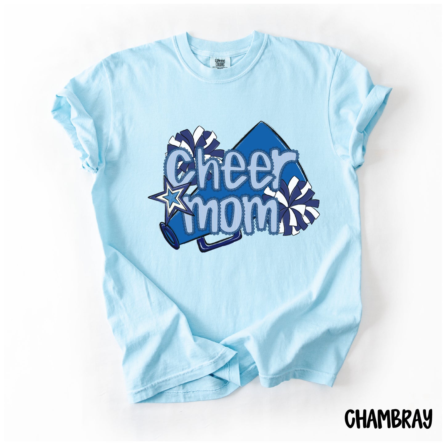 Cheer Mom Shirt | Preppy Cheer Mom Comfort Colors | Coquette Shirt | Cheer Mom Gift | School Spirit Shirt | Custom Cheer Shirt (Copy)