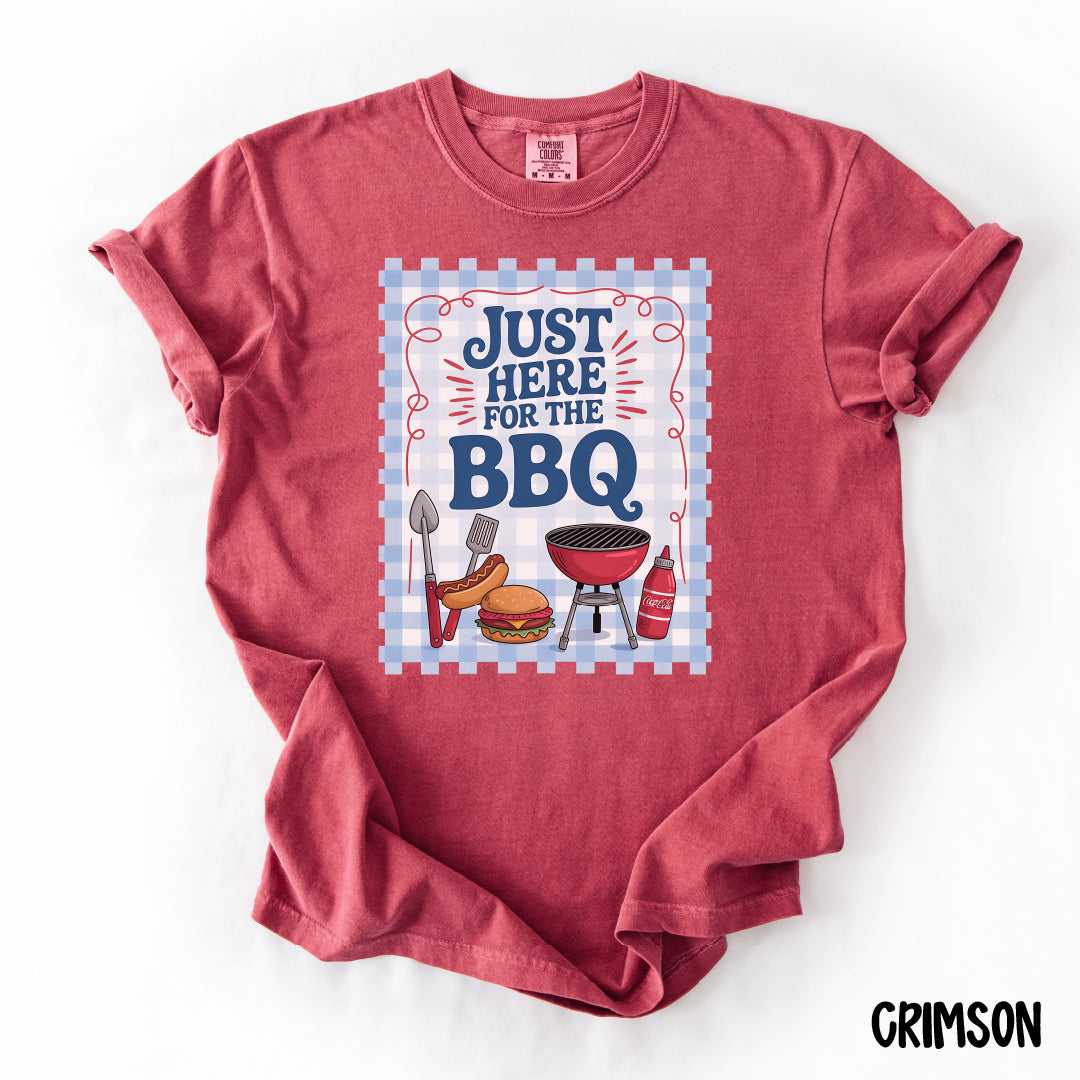 Just Here for the BBQ Shirt | Funny Comfort Colors Summer Tee | Backyard Grillin’ T-Shirt | Cookout Vibes