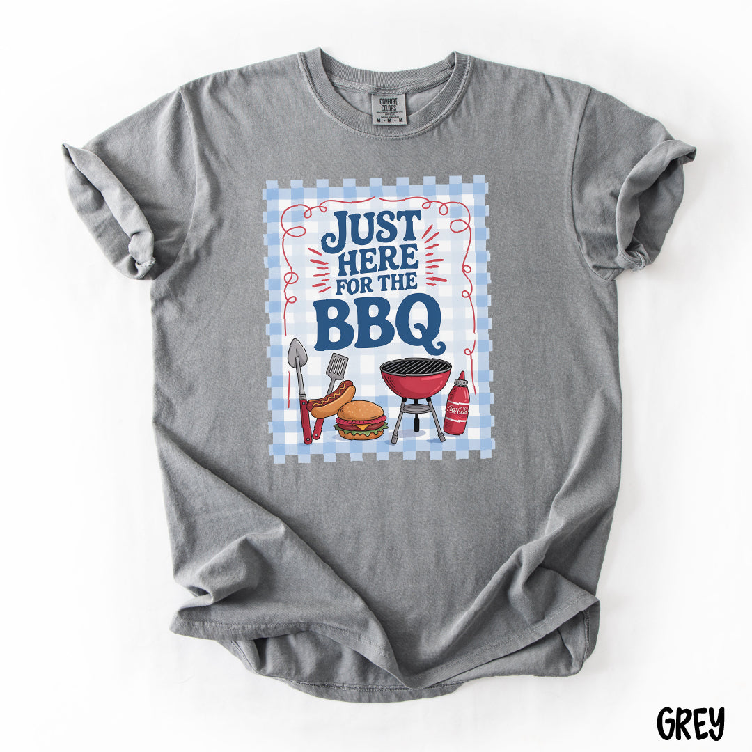 Just Here for the BBQ Shirt | Funny Comfort Colors Summer Tee | Backyard Grillin’ T-Shirt | Cookout Vibes