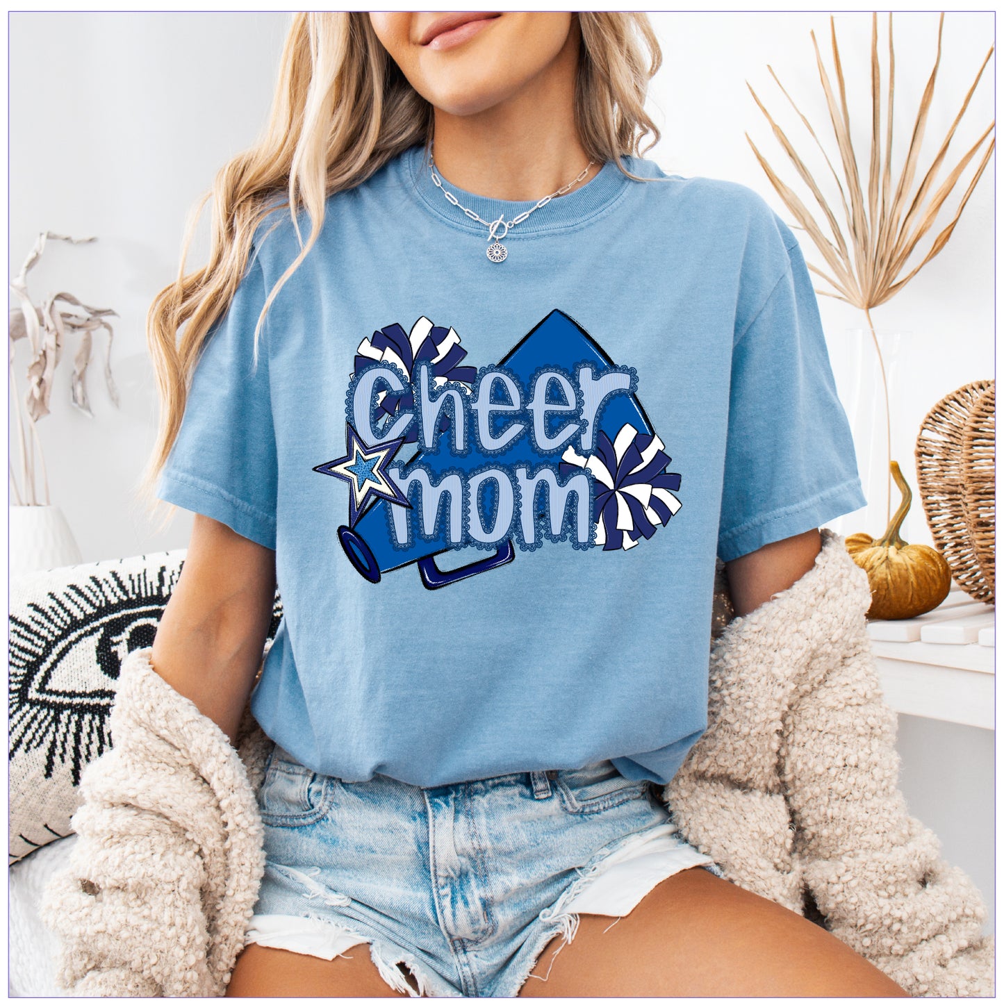 Cheer Mom Shirt | Preppy Cheer Mom Comfort Colors | Coquette Shirt | Cheer Mom Gift | School Spirit Shirt | Custom Cheer Shirt (Copy)