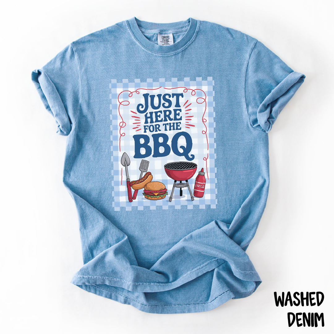Just Here for the BBQ Shirt | Funny Comfort Colors Summer Tee | Backyard Grillin’ T-Shirt | Cookout Vibes