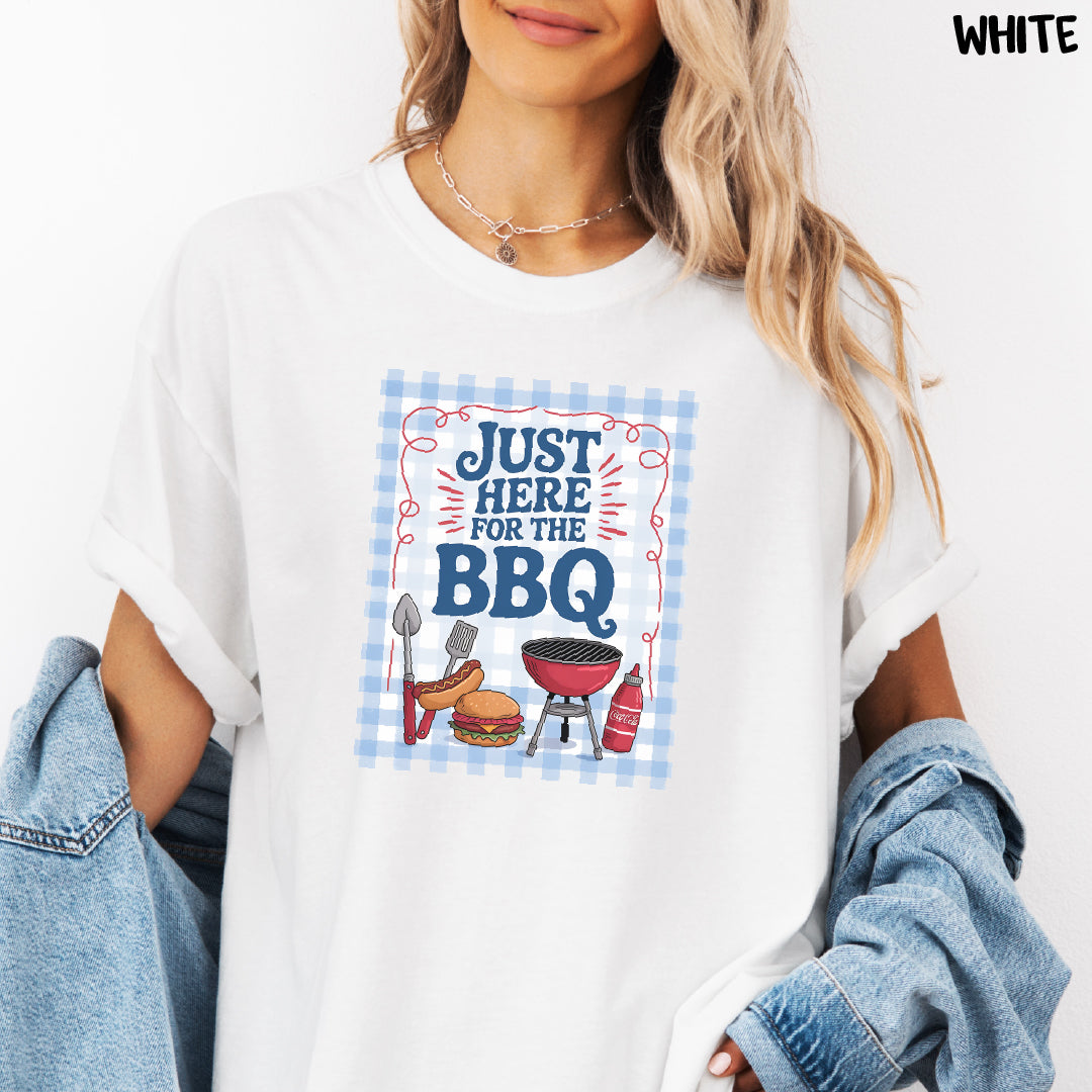 Just Here for the BBQ Shirt | Funny Comfort Colors Summer Tee | Backyard Grillin’ T-Shirt | Cookout Vibes