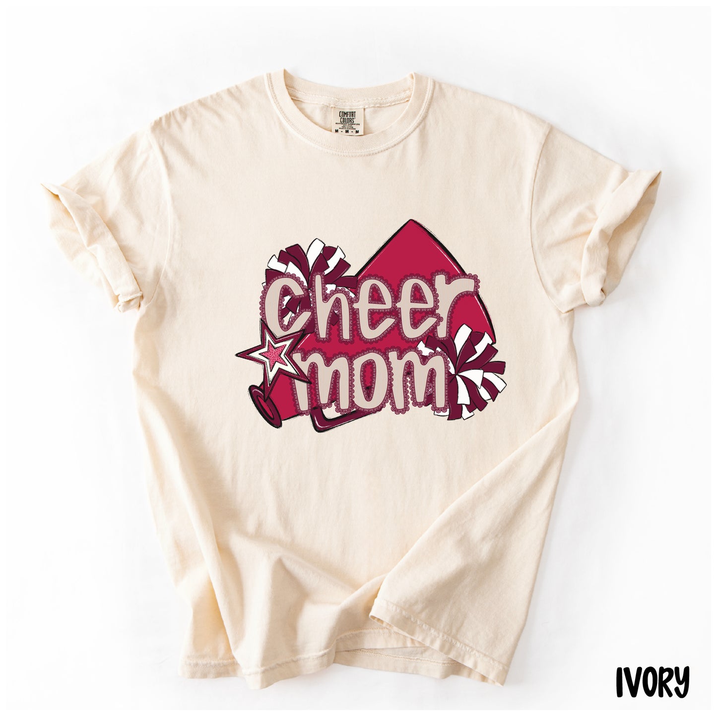 Cheer Mom Shirt | Preppy Cheer Mom Comfort Colors | Coquette Shirt | Cheer Mom Gift | School Spirit Shirt | Custom Cheer Shirt (Copy) (Copy)