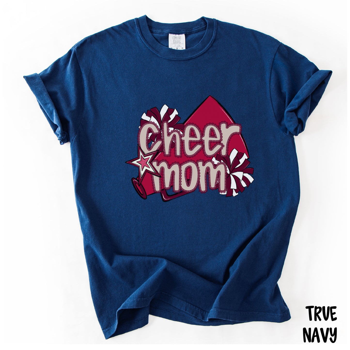 Cheer Mom Shirt | Preppy Cheer Mom Comfort Colors | Coquette Shirt | Cheer Mom Gift | School Spirit Shirt | Custom Cheer Shirt (Copy) (Copy)