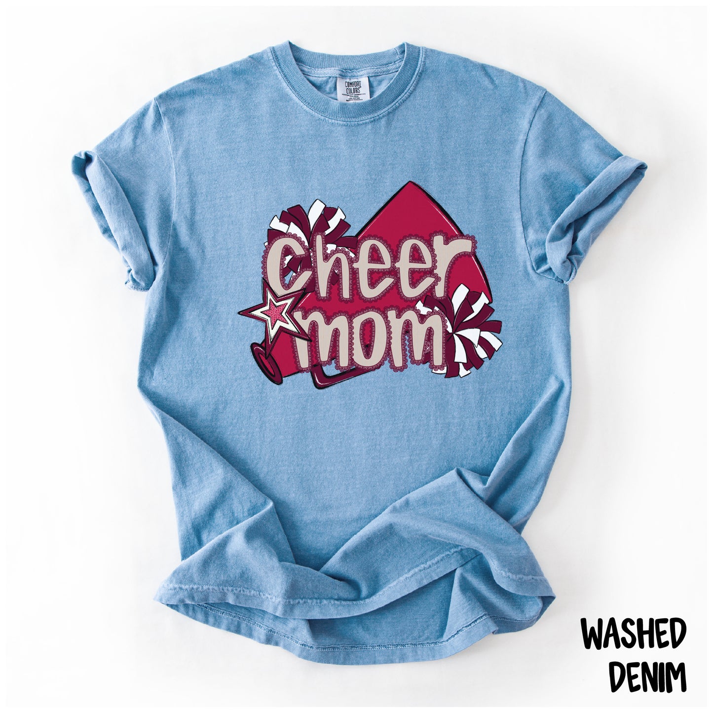Cheer Mom Shirt | Preppy Cheer Mom Comfort Colors | Coquette Shirt | Cheer Mom Gift | School Spirit Shirt | Custom Cheer Shirt (Copy) (Copy)