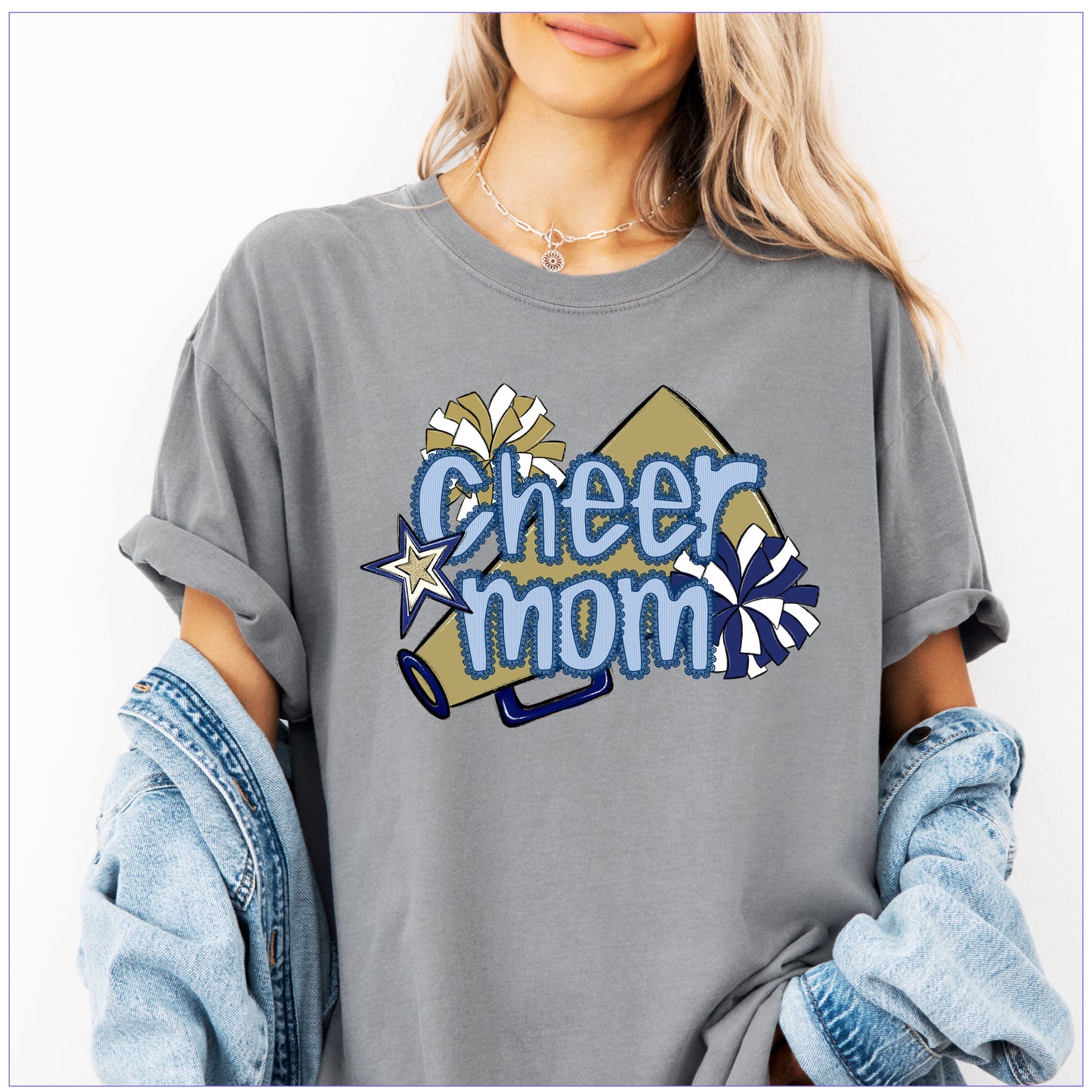 Cheer Mom Shirt | Preppy Cheer Mom Comfort Colors | Coquette Shirt | Cheer Mom Gift | School Spirit Shirt | Custom Cheer Shirt