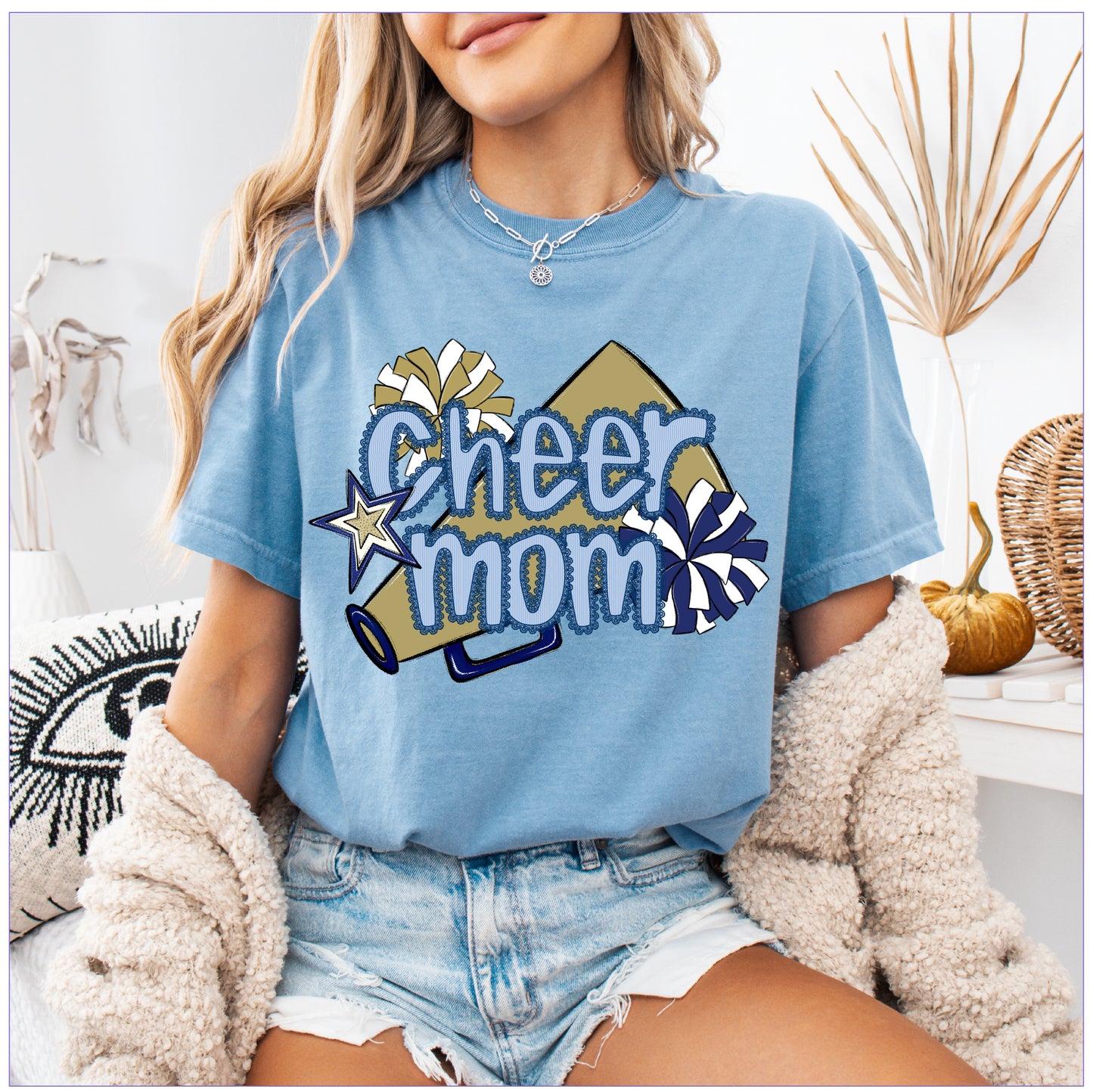 Cheer Mom Shirt | Preppy Cheer Mom Comfort Colors | Coquette Shirt | Cheer Mom Gift | School Spirit Shirt | Custom Cheer Shirt