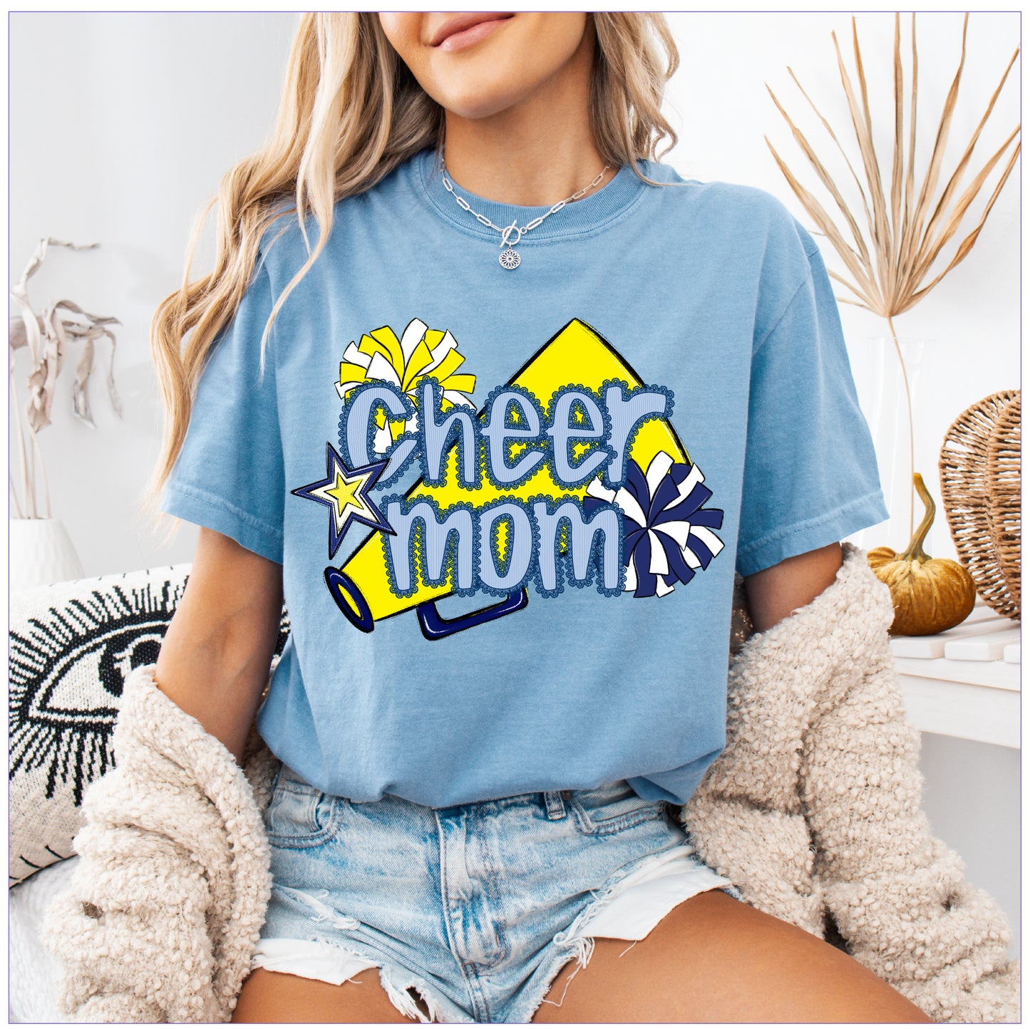 Cheer Mom Shirt | Preppy Cheer Mom Comfort Colors | Coquette Shirt | Cheer Mom Gift | School Spirit Shirt | Custom Cheer Shirt (Copy)