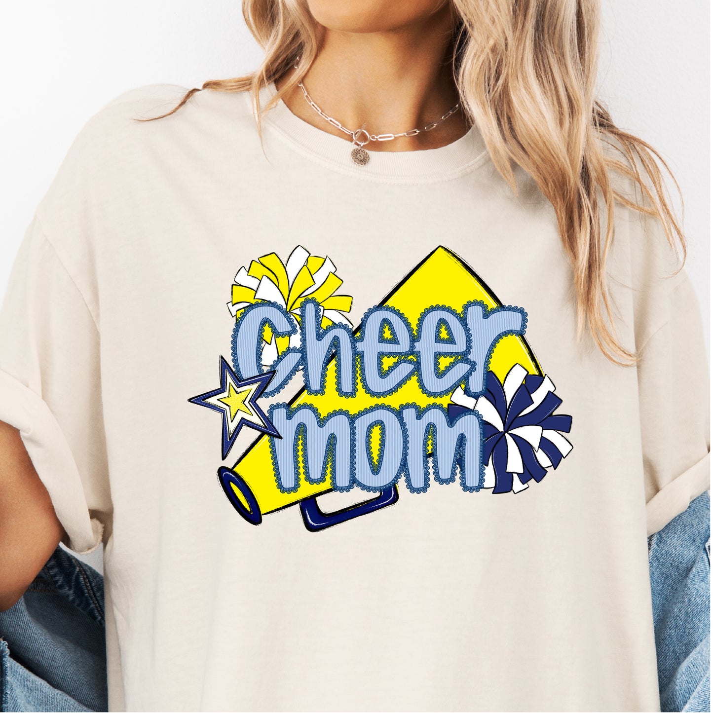 Cheer Mom Shirt | Preppy Cheer Mom Comfort Colors | Coquette Shirt | Cheer Mom Gift | School Spirit Shirt | Custom Cheer Shirt (Copy)