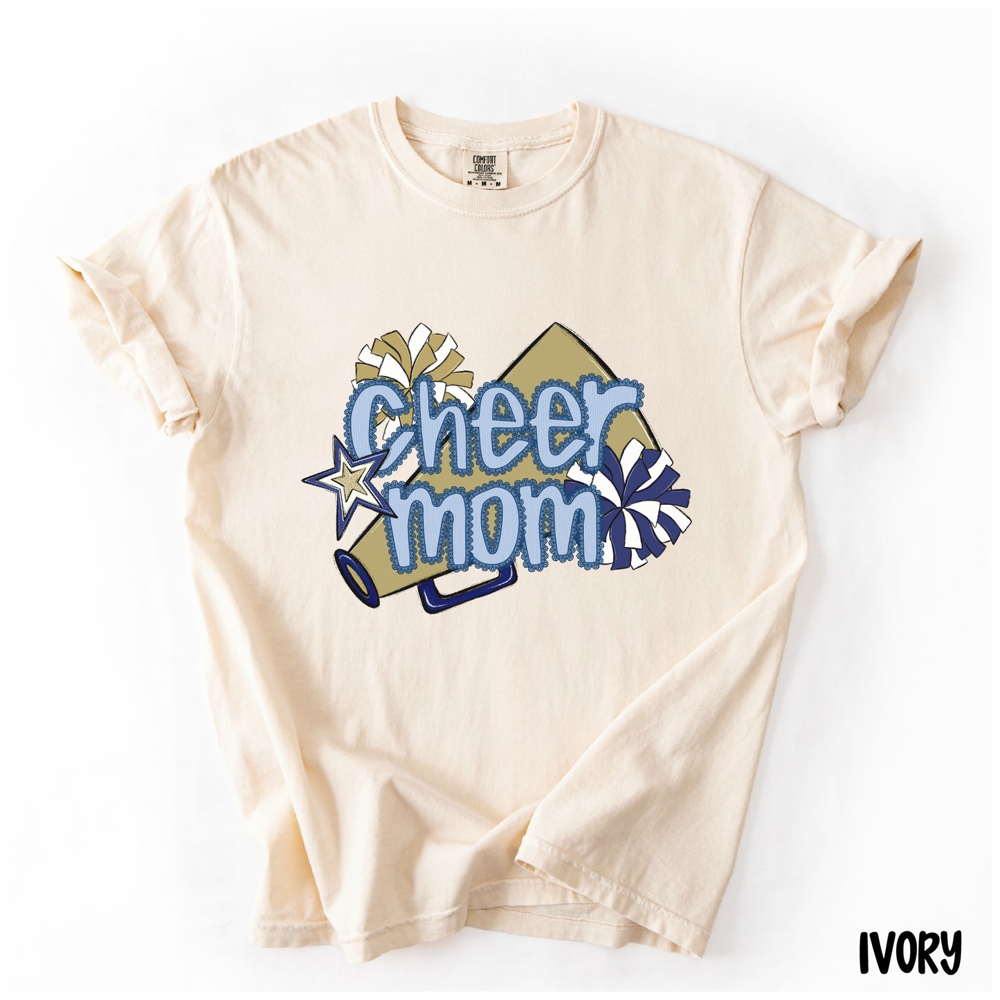Cheer Mom Shirt | Preppy Cheer Mom Comfort Colors | Coquette Shirt | Cheer Mom Gift | School Spirit Shirt | Custom Cheer Shirt