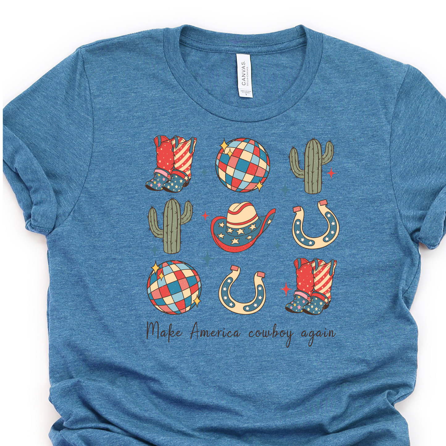 Make America Cowboy Again - Western - 4th of July Graphic Tshirt - Independence Day Shirt