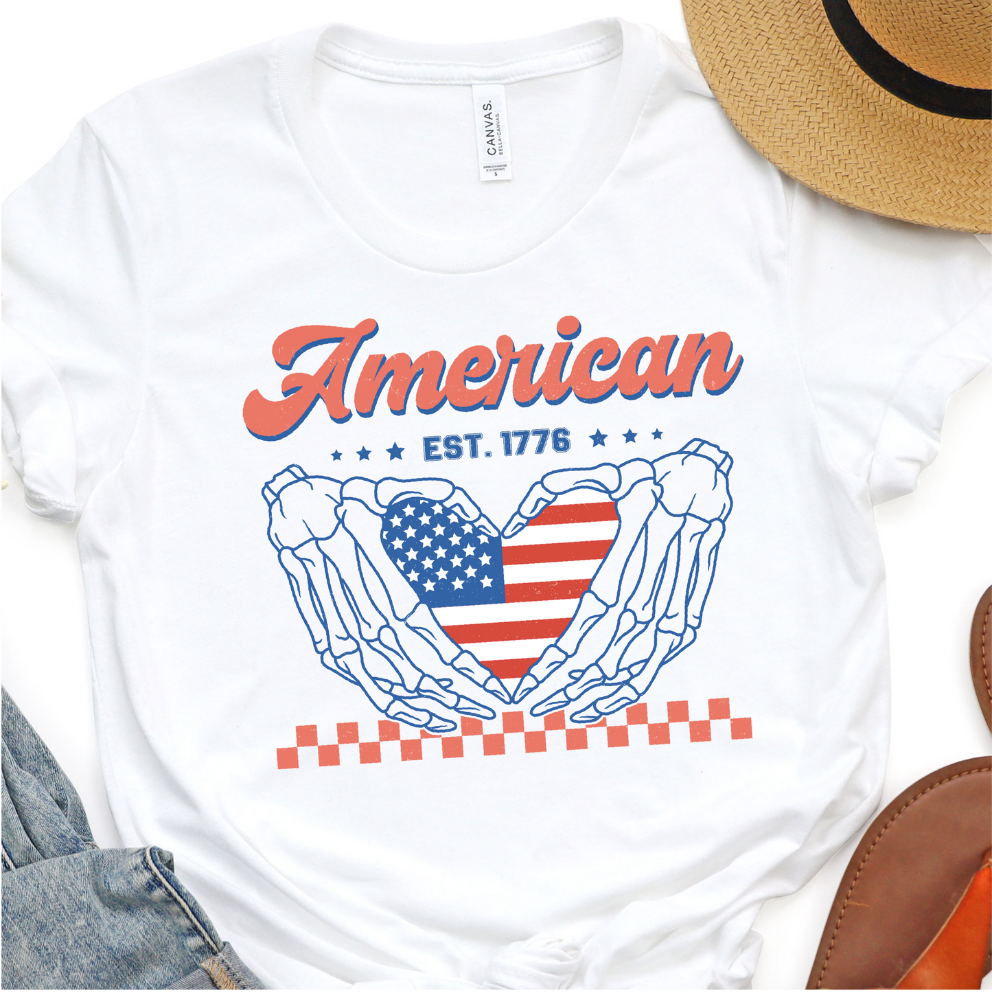 American Heart - 4th of July Graphic Tshirt - Independence Day Shirt