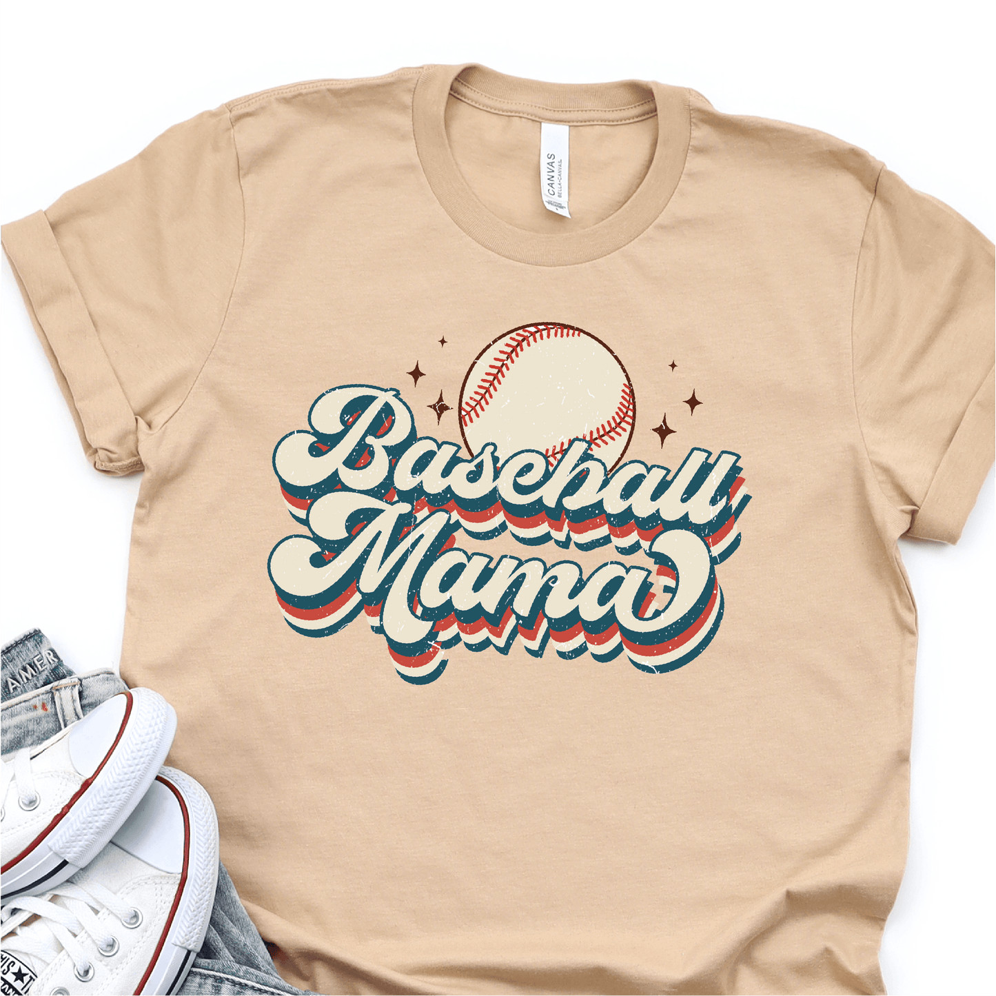 Retro Baseball Mama - Baseball DTF Transfer - Nashville Design House