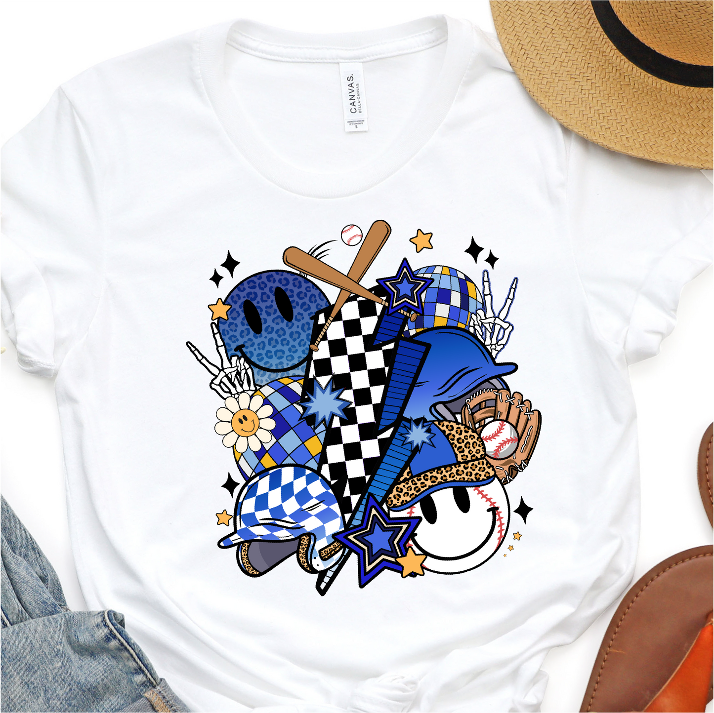 Retro Baseball Collage - Baseball Graphic Tshirt