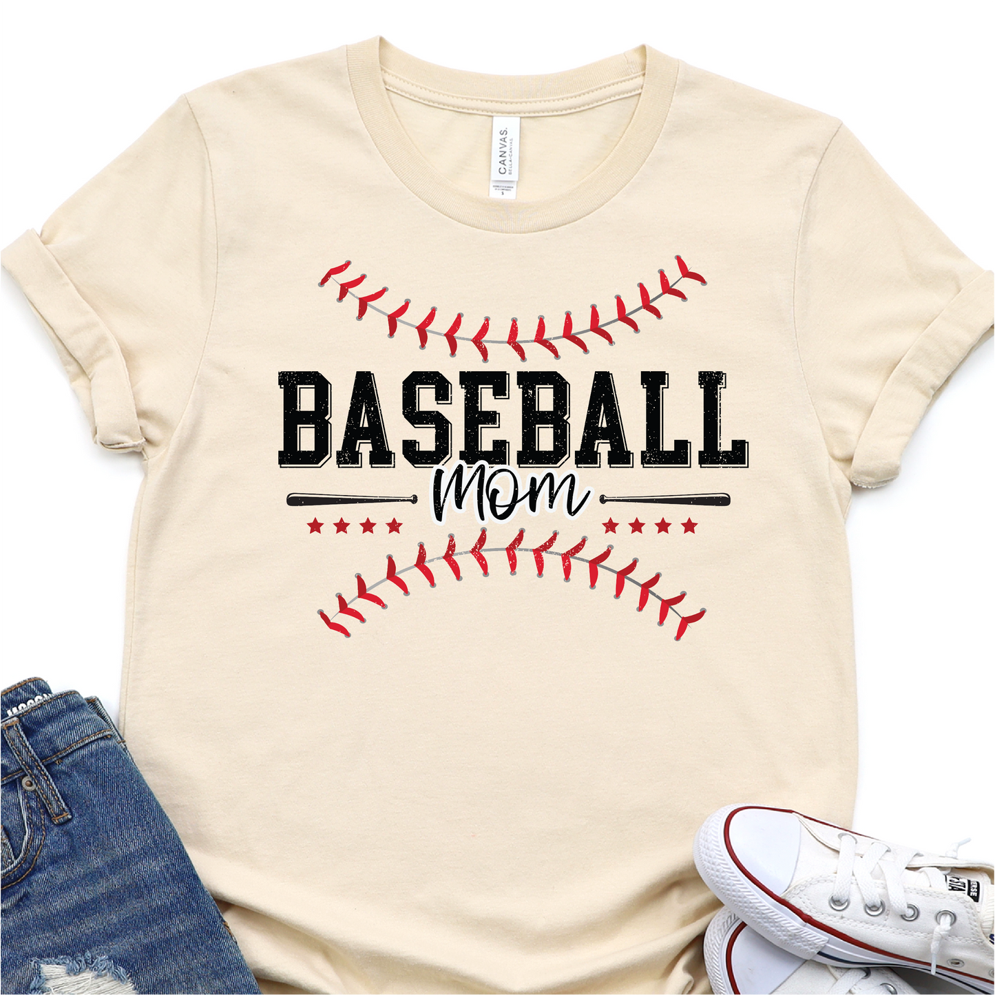 Baseball Stitches - Baseballe Bats - Baseball Mom - Baseball Graphic Tshirt