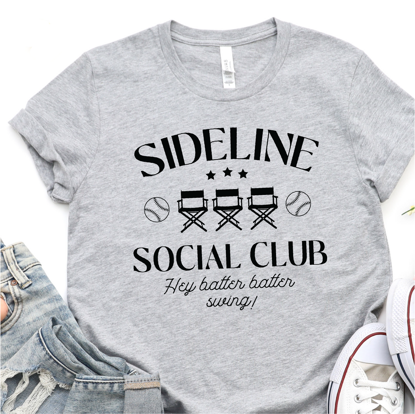 Sideline Social Club - Hey Batter Batter - Swing - Black - Baseball Graphic Tshirt