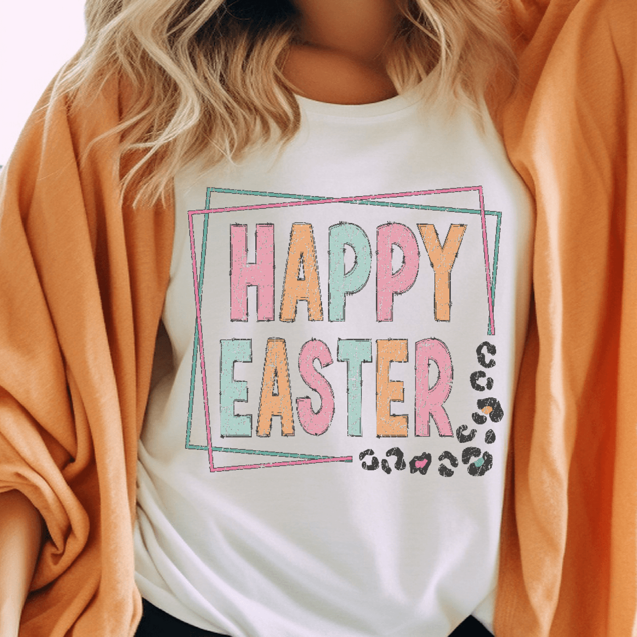Easter Iron On Transfer, Easter DTF Transfer, Iron on Easter Transfer, Leopard Happy Easter, Easter T-Shirt Transfers, Easter Shirts For Adults, Easter DTF
