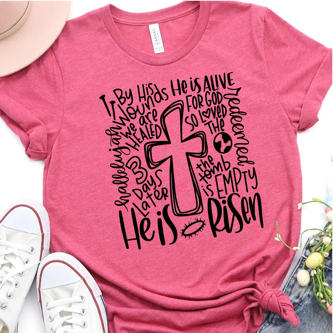 He Is Risen Word Collage DTF T-Shirt Transfer - Nashville Design House