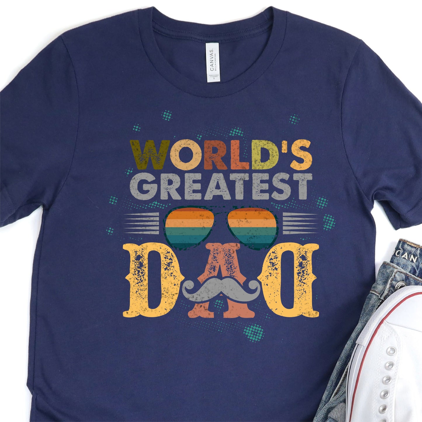 World's Greatest Dad - Father's Day Graphic T-Shirt - T-shirt T-Shirt For Dad Nashville Design House