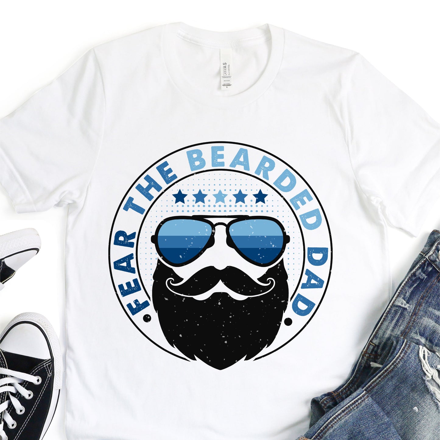 Fear The Bearded Dad - Father's Day Graphic T-Shirt - T-shirt T-Shirt For Dad Nashville Design House