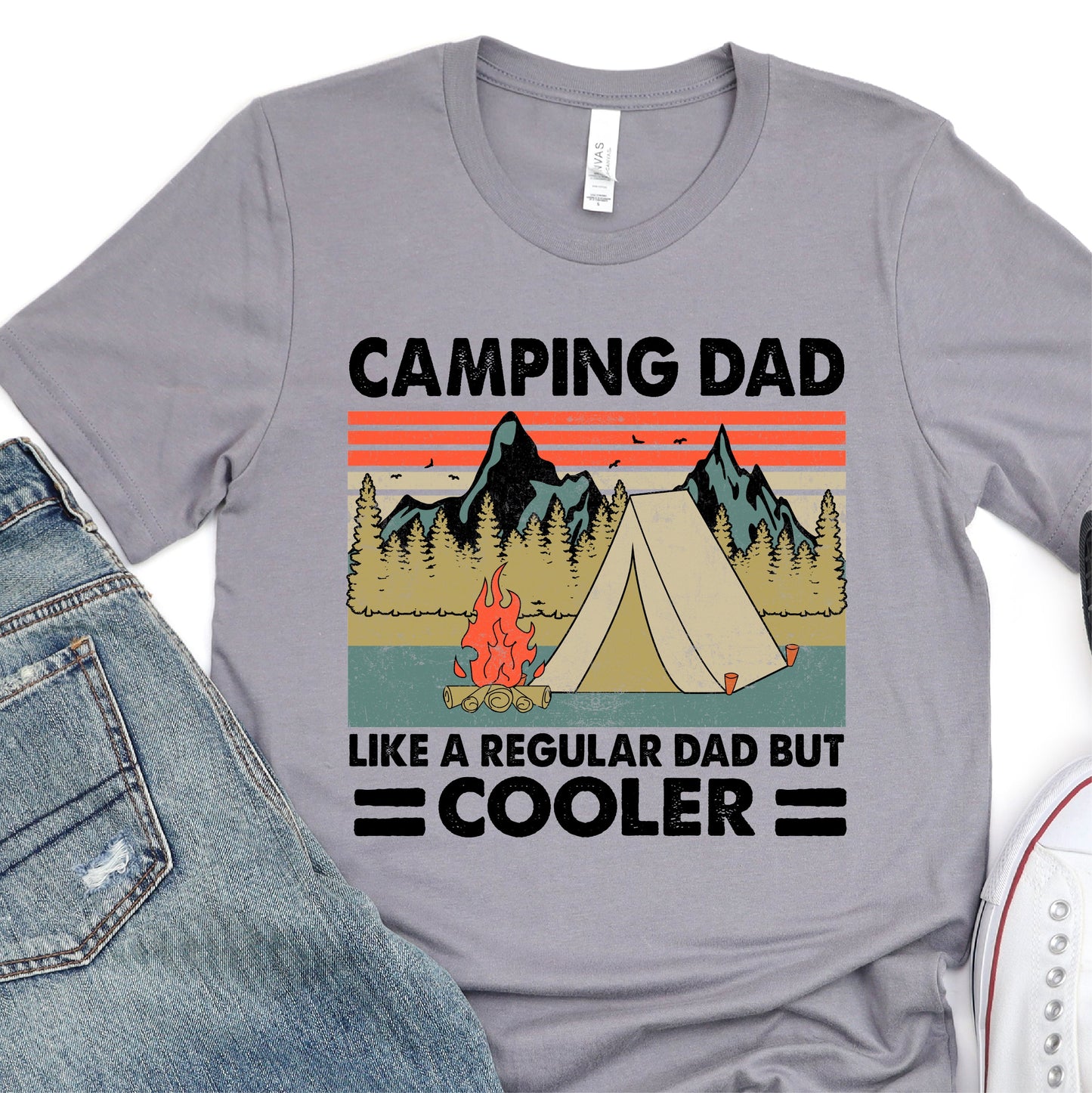 Camping Dad, Like A Regualr dad But Cooler - Father's Day Graphic T-Shirt - T-shirt T-Shirt For Dad Nashville Design House