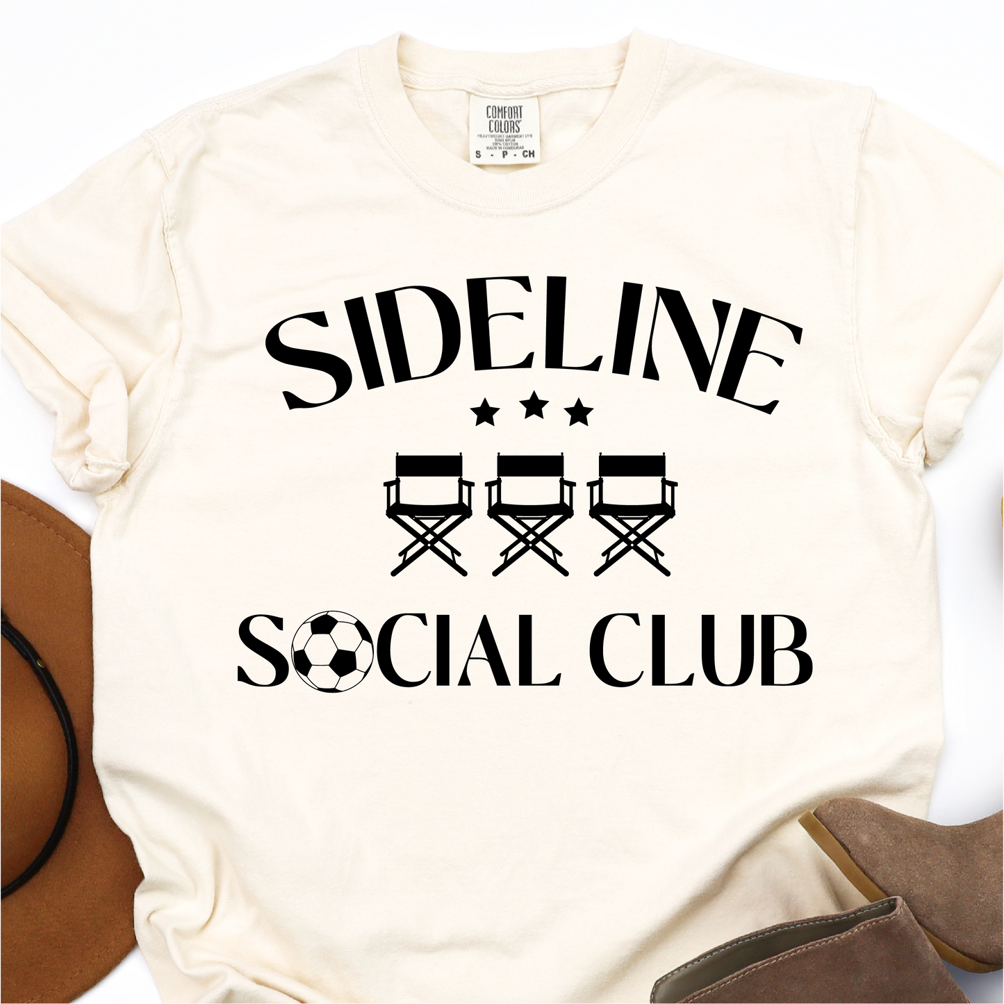 Sideline Social Club - Black Print - Soccer Graphic Tshirt - Soccer T-shirt Tshirt