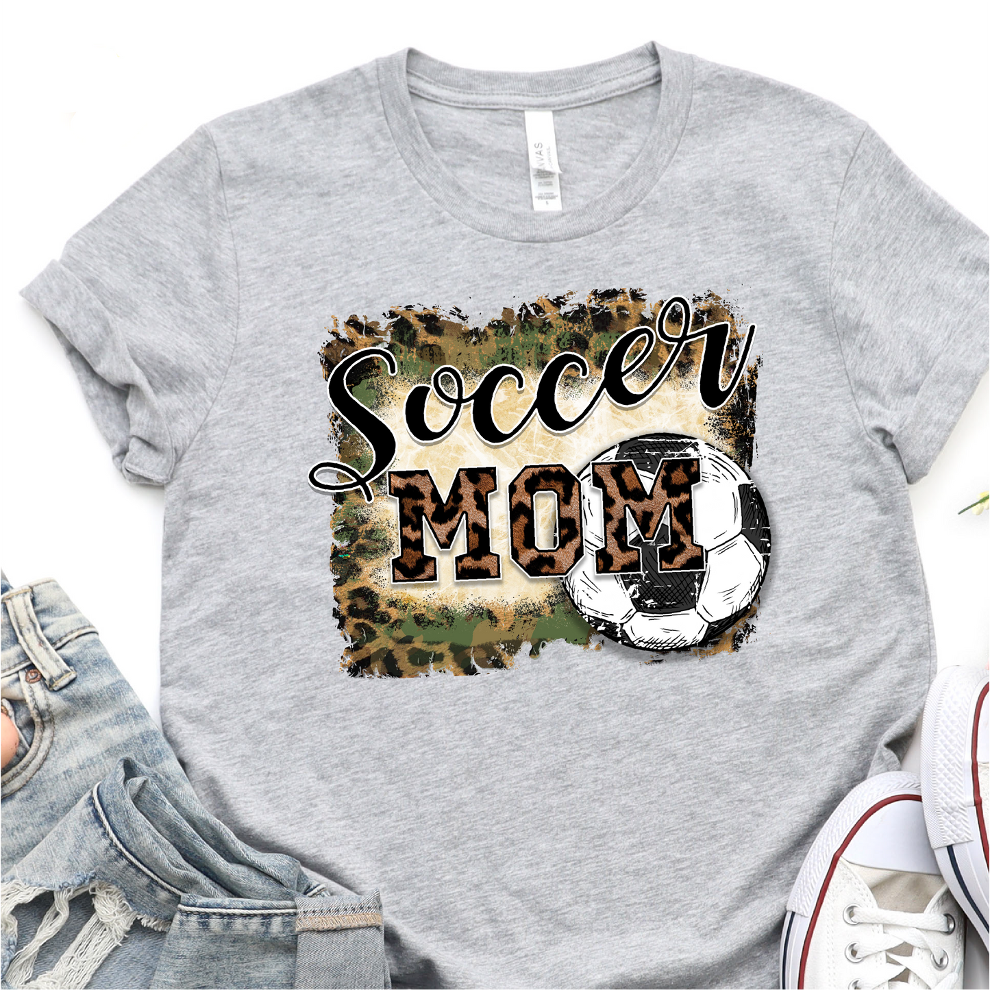 Leopard Soccer Mom - Soccer Graphic Tshirt - Soccer T-shirt Tshirt