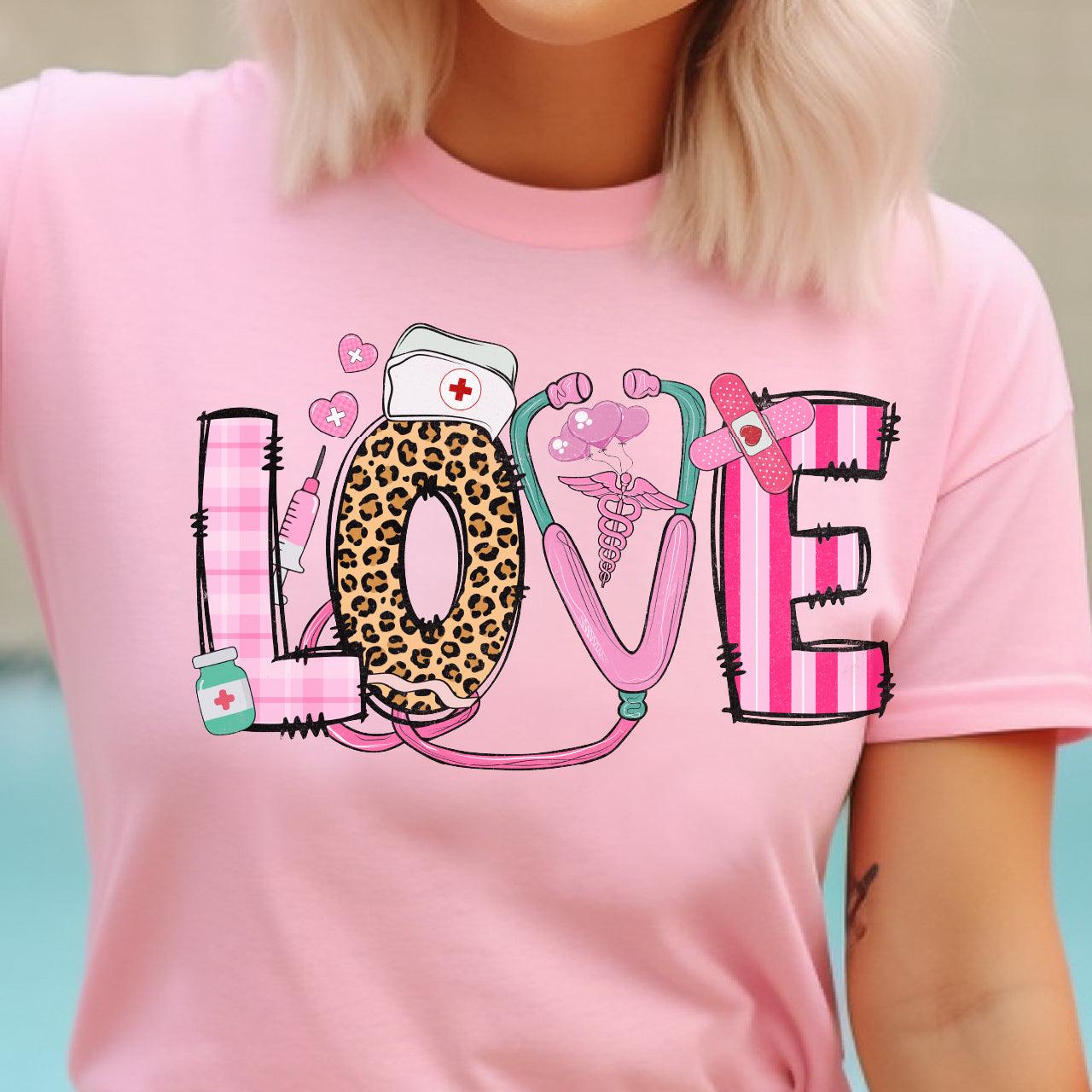 Valentine's Nurse Love DTF Transfer Print, T-Shirt Transfer - Nashville Design House