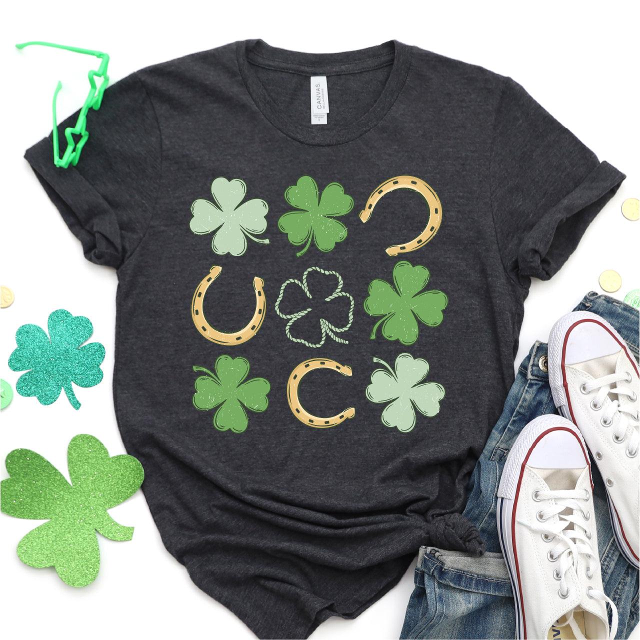 Shamrock & Horseshoe Collage St. Patrick's Day DTF T-Shirt Transfer - Nashville Design House