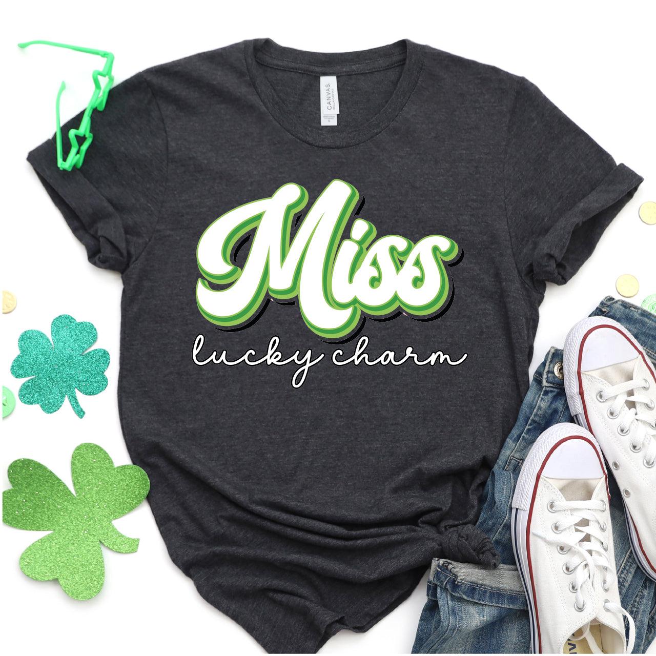 Miss Lucky Charm St. Patrick's Day DTF T-Shirt Transfer - Nashville Design House