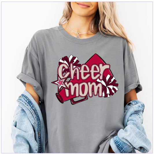 Cheer Mom Shirt | Preppy Cheer Mom Comfort Colors | Coquette Shirt | Cheer Mom Gift | School Spirit Shirt | Custom Cheer Shirt (Copy) (Copy)