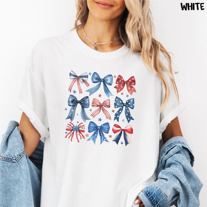 Coquette Bow 4th of July Comfort Colors Shirt – Trendy Patriotic Tshirt for Women