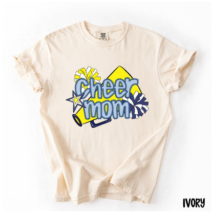 Cheer Mom Shirt | Preppy Cheer Mom Comfort Colors | Coquette Shirt | Cheer Mom Gift | School Spirit Shirt | Custom Cheer Shirt (Copy)
