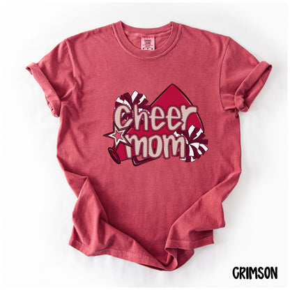 Cheer Mom Shirt | Preppy Cheer Mom Comfort Colors | Coquette Shirt | Cheer Mom Gift | School Spirit Shirt | Custom Cheer Shirt (Copy) (Copy)