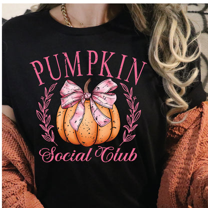 Cute Pink Pumpking Social Club Graphic T-shirt