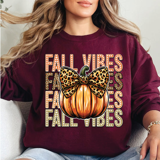 Fall Vibes Leopard Pumpkin Graphic T-shirt