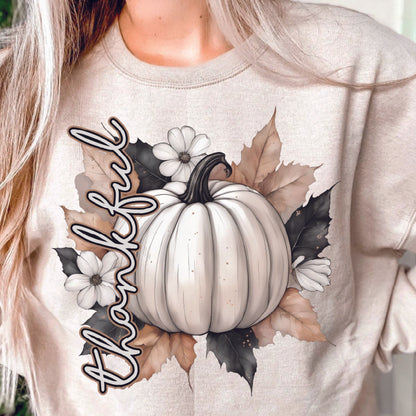 Thankful White Pumpkin Graphic T-shirt