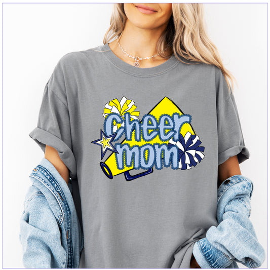 Cheer Mom Shirt | Preppy Cheer Mom Comfort Colors | Coquette Shirt | Cheer Mom Gift | School Spirit Shirt | Custom Cheer Shirt (Copy)