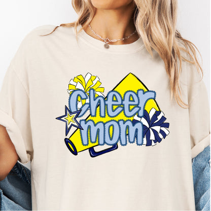 Cheer Mom Shirt | Preppy Cheer Mom Comfort Colors | Coquette Shirt | Cheer Mom Gift | School Spirit Shirt | Custom Cheer Shirt (Copy)