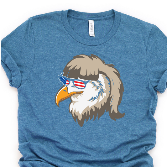 Bald Eagle Mullet - 4th of July Graphic Tshirt -  Independence Day Shirt