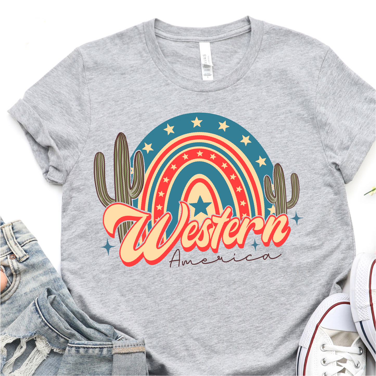 Western America - 4th of July Graphic Tshirt -  Independence Day Shirt