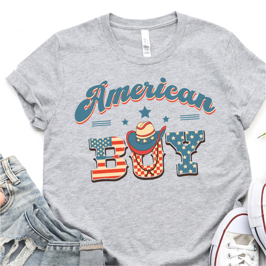 American Boy - 4th of July Graphic Tshirt -  Independence Day Shirt