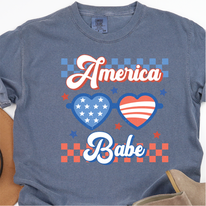 America Babe - 4th of July Graphic Tshirt -  Independence Day Shirt