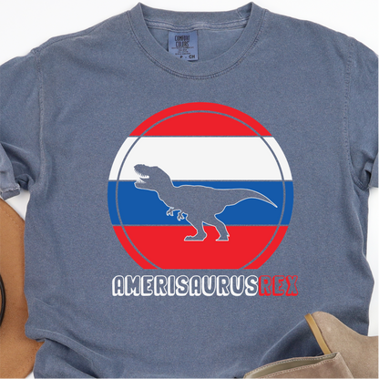 AmeriSauras Rex - 4th of July Graphic Tshirt -  Independence Day Shirt