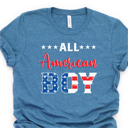 All American Boy -  4th of July Graphic Tshirt -  Independence Day Shirt