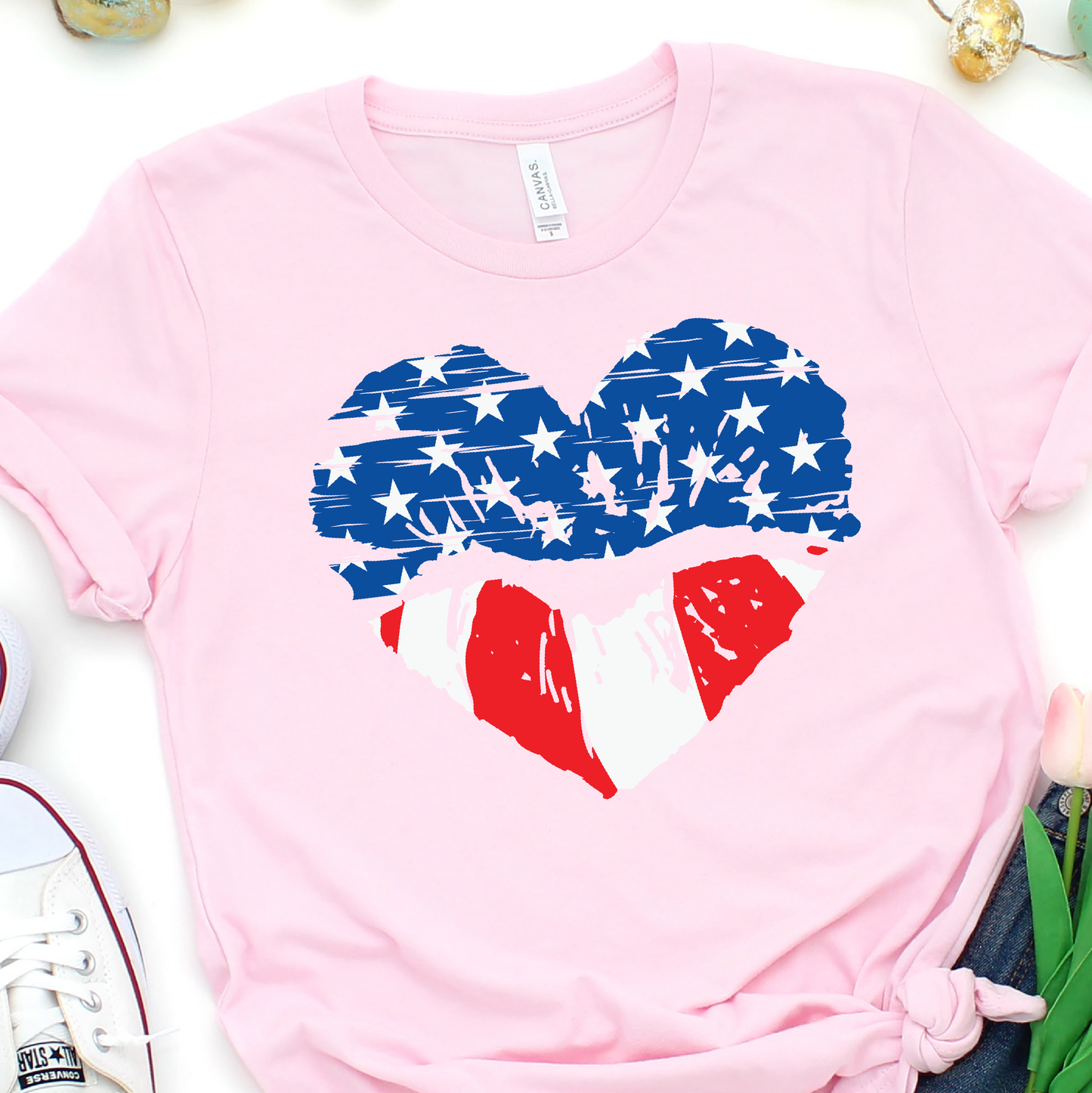 American Flag - Heart Lips -  4th of July Graphic Tshirt -  Independence Day Shirt