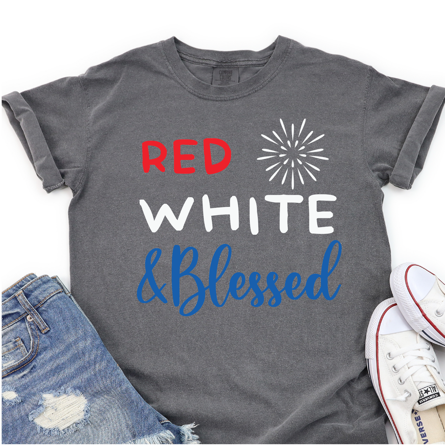 Red, White & Blessed - 4th of July Graphic Tshirt -  Independence Day Shirt