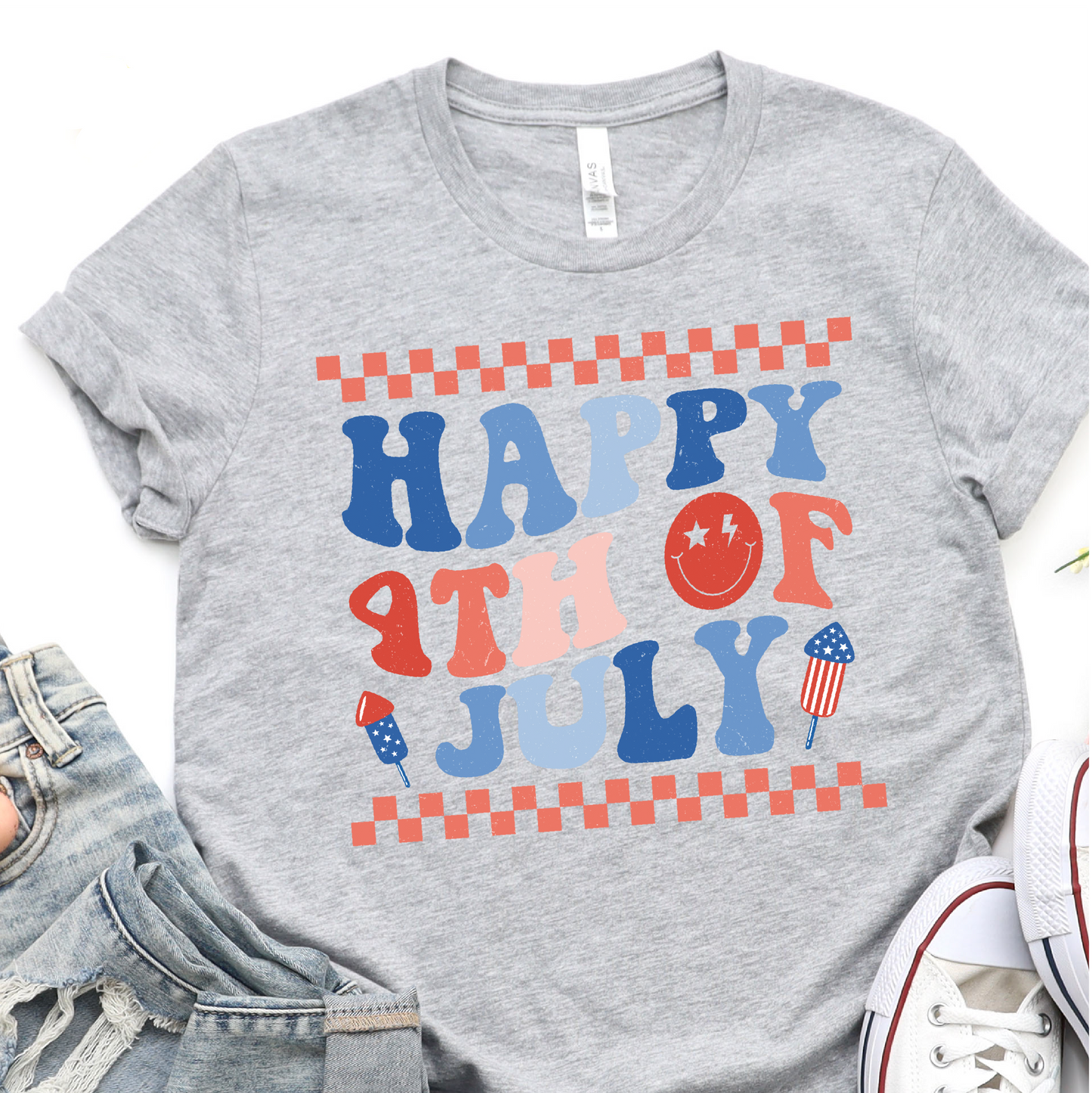 Happy 4th of July - Fireworks - 4th of July Graphic Tshirt -  Independence Day Shirt