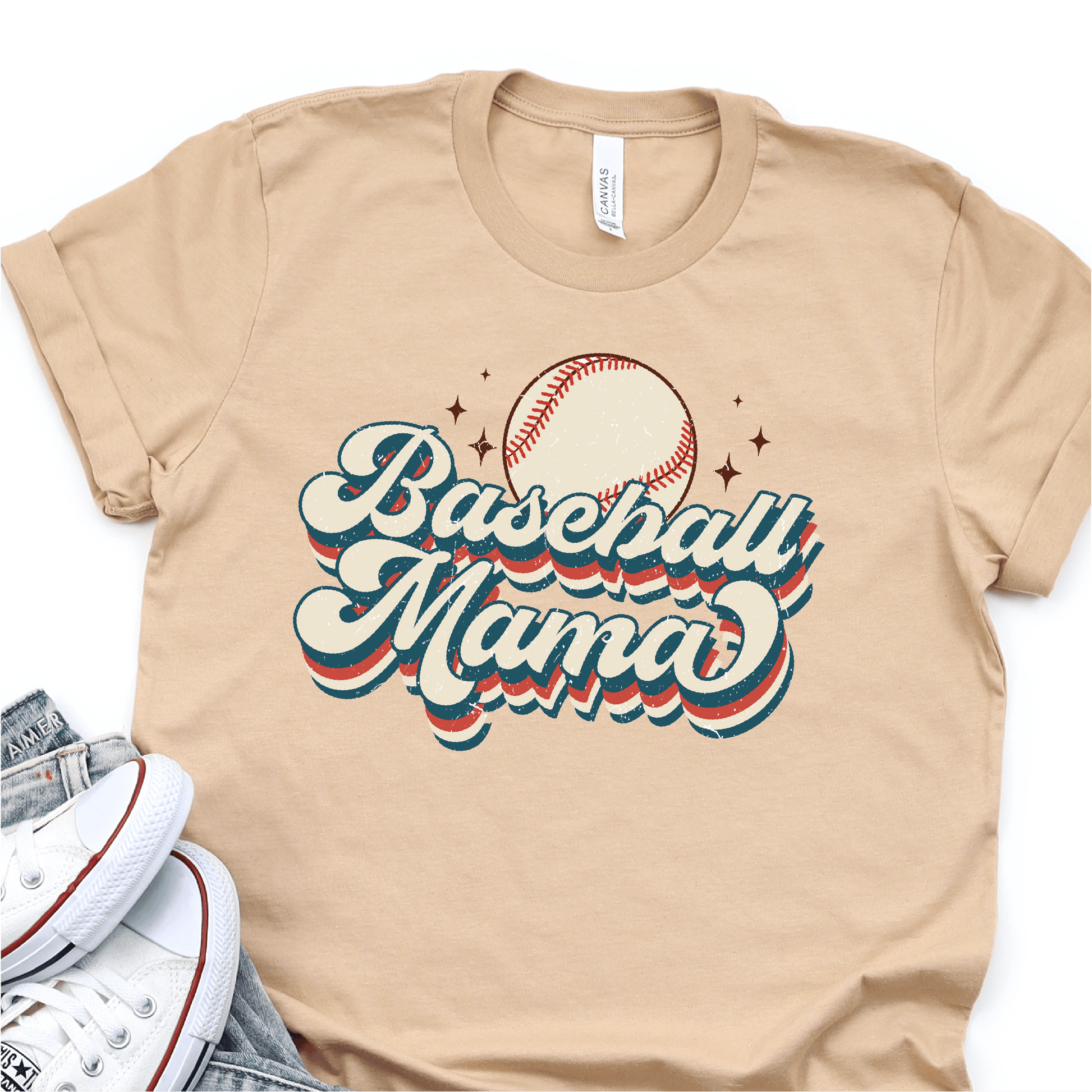 Retro Baseball Mama - Baseball DTF Transfer - Nashville Design House