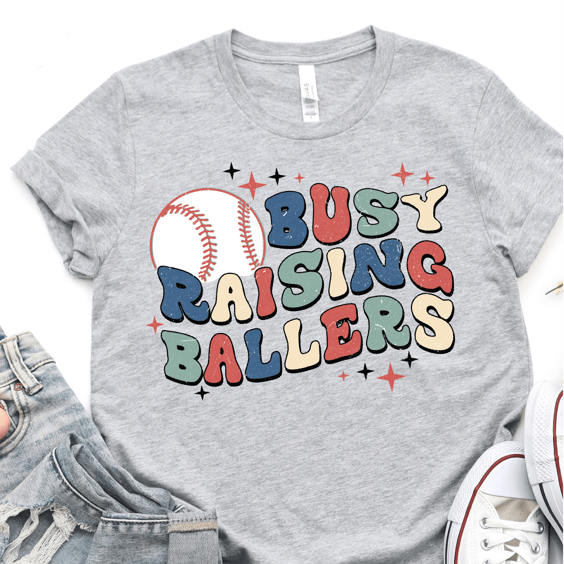 Busy Raising Ballers - Baseball DTF Transfer - Nashville Design House